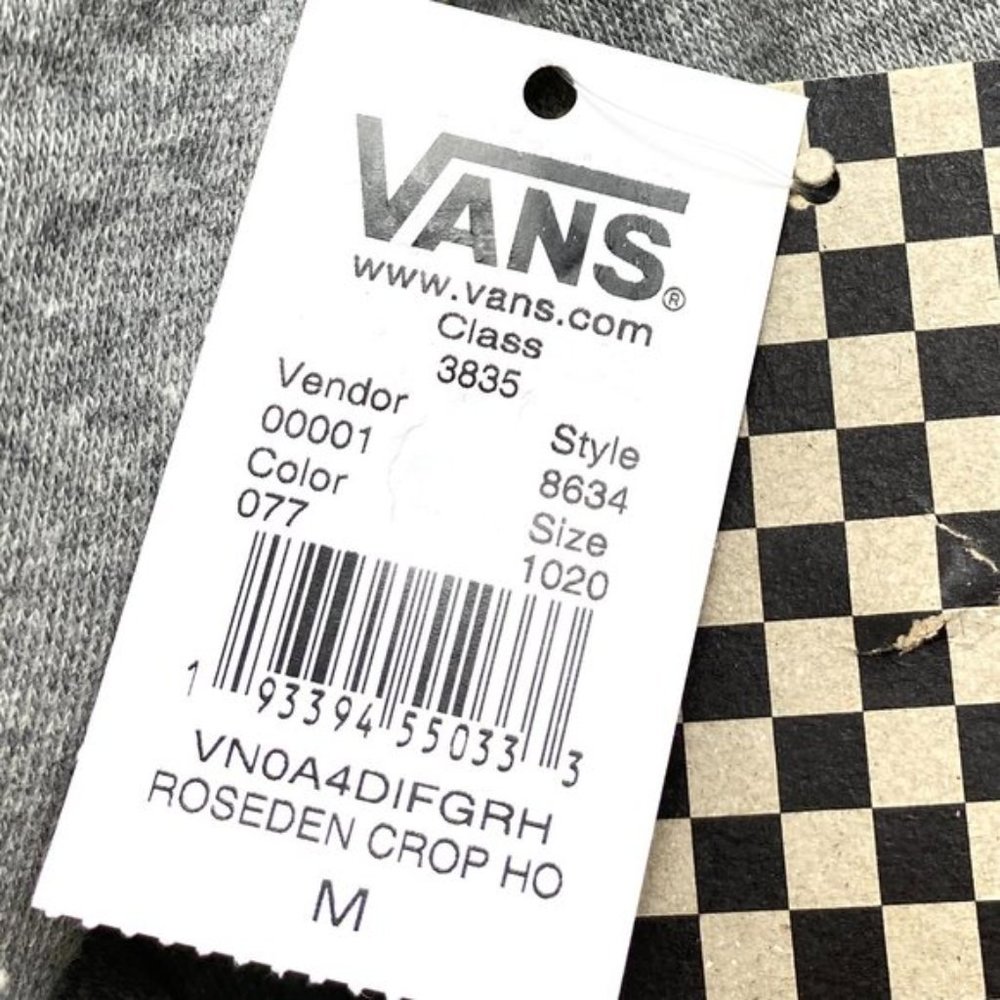💖MEGA SALE💖VANS Original HOODIE Grey Pullover Logo Roses Women VN0A4DIFGRH - Picture 4 of 7